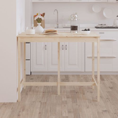 Table De Bar - Table Haute - Table à Manger 140x80x110 Cm Bois Massif De Pin