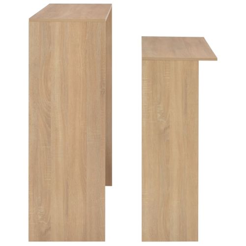 Table De Bar - Table Haute - Table à Manger Avec 2 Dessus De Table Chêne 130x40x120 Cm
