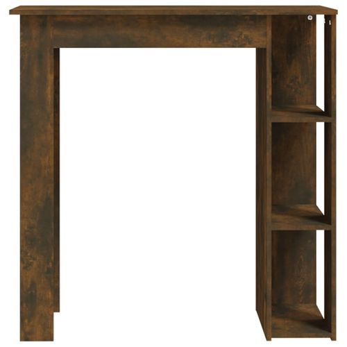 Table De Bar - Table Haute - Table à Manger Avec Étagère Chêne Fumé Bois D'ingénierie