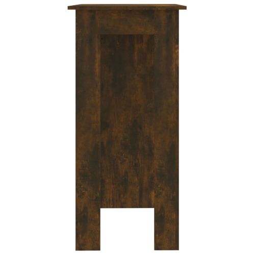 Table De Bar - Table Haute - Table à Manger Avec Étagère Chêne Fumé Bois D'ingénierie