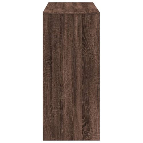 Table De Bar - Table Haute - Table à Manger Avec Étagère Chêne Marron Bois D'ingénierie