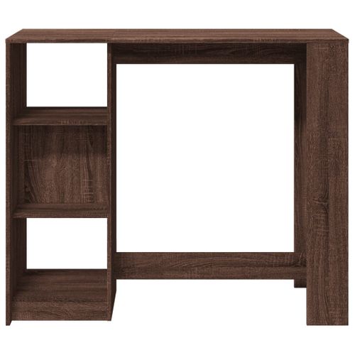 Table De Bar - Table Haute - Table à Manger Avec Étagère Chêne Marron Bois D'ingénierie