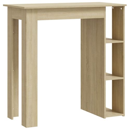 Table De Bar - Table Haute - Table à Manger Avec Étagère Chêne Sonoma Bois D'ingénierie