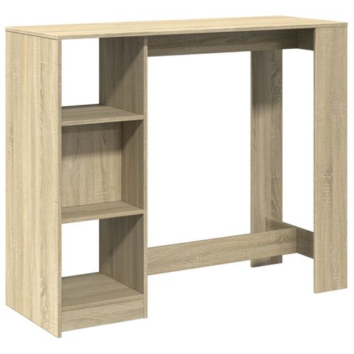 Table De Bar - Table Haute - Table à Manger Avec Étagère Chêne Sonoma Bois D'ingénierie