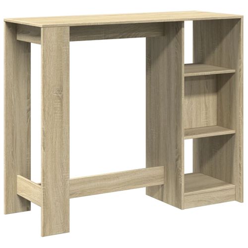 Table De Bar - Table Haute - Table à Manger Avec Étagère Chêne Sonoma Bois D'ingénierie