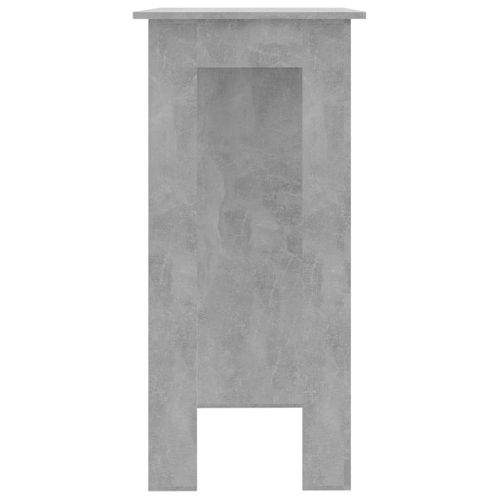 Table De Bar - Table Haute - Table à Manger Avec Étagère Gris Béton Bois D'ingénierie