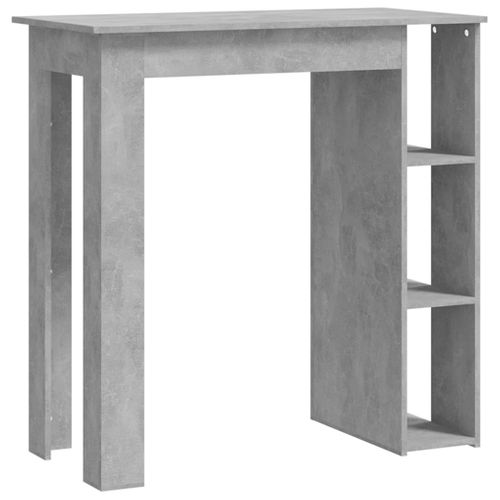 Table De Bar - Table Haute - Table à Manger Avec Étagère Gris Béton Bois D'ingénierie