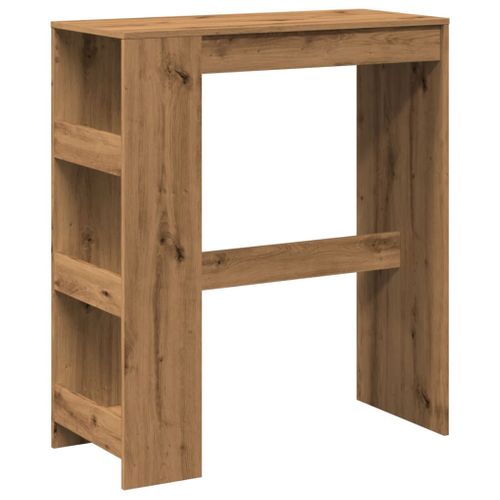 Table De Bar - Table Haute - Table à Manger Avec Étagères Chêne Artisanal Bois D'ingénierie