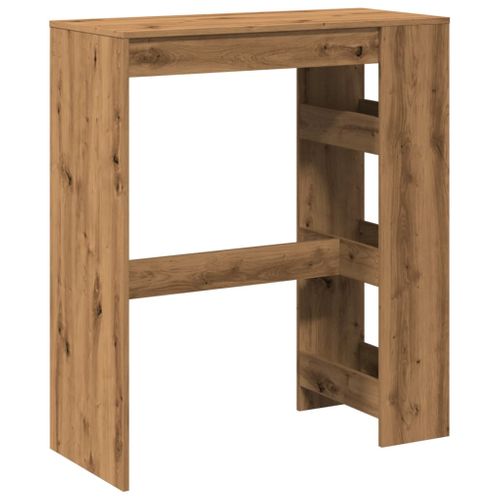 Table De Bar - Table Haute - Table à Manger Avec Étagères Chêne Artisanal Bois D'ingénierie