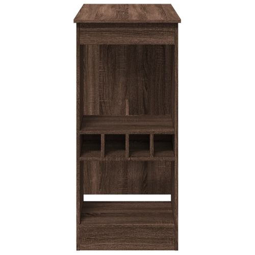 Table De Bar - Table Haute - Table à Manger Avec Étagères Chêne Marron Bois D'ingénierie