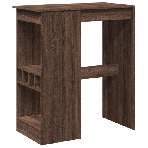 Table De Bar - Table Haute - Table à Manger Avec Étagères Chêne Marron Bois D'ingénierie