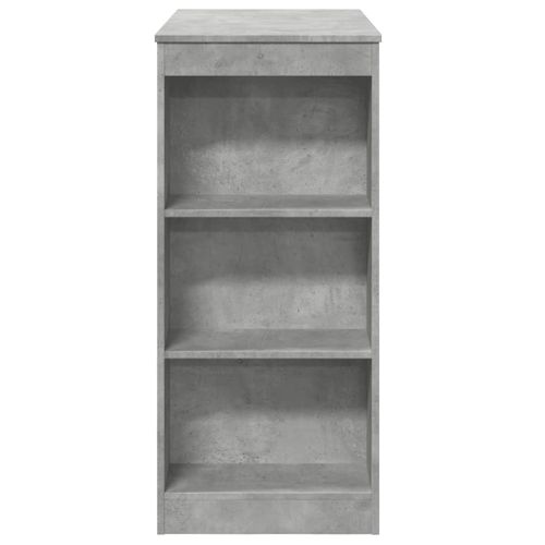 Table De Bar - Table Haute - Table à Manger Avec Étagères Gris Béton Bois D'ingénierie