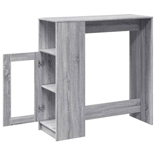 Table De Bar - Table Haute - Table à Manger Avec Étagères Sonoma Gris Bois D'ingénierie