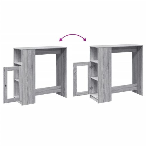 Table De Bar - Table Haute - Table à Manger Avec Étagères Sonoma Gris Bois D'ingénierie