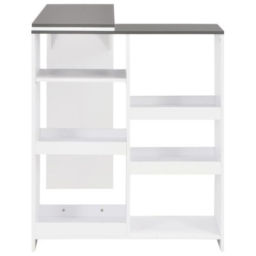 Table De Bar - Table Haute - Table à Manger Avec Tablette Amovible Blanc 138x39x110 Cm