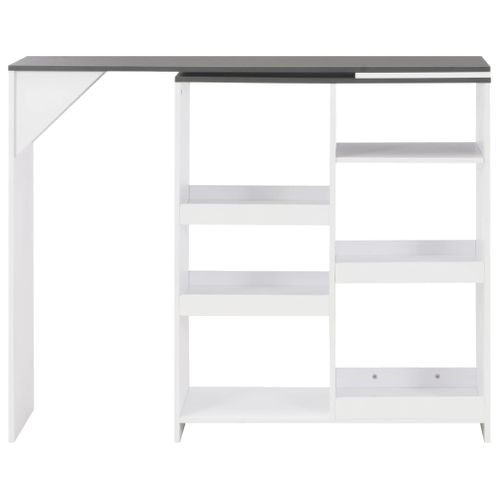 Table De Bar - Table Haute - Table à Manger Avec Tablette Amovible Blanc 138x39x110 Cm