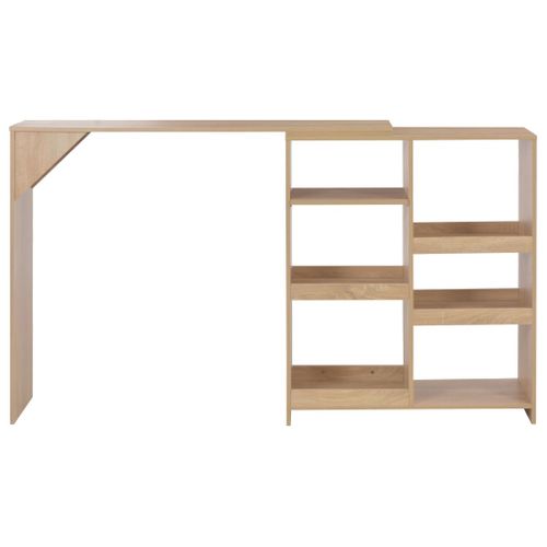 Table De Bar - Table Haute - Table à Manger Avec Tablette Amovible Chêne 138x39x110 Cm