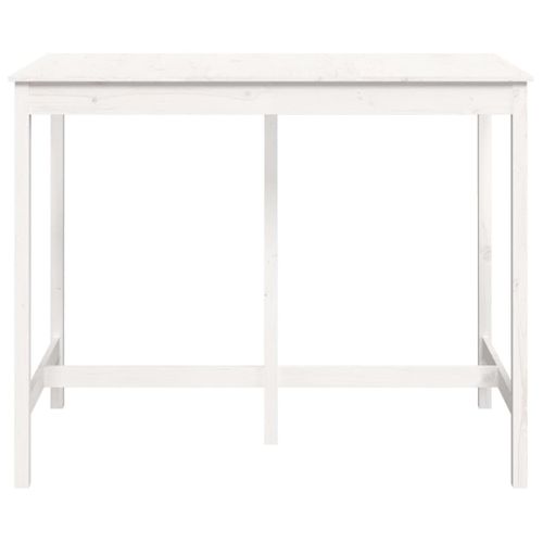 Table De Bar - Table Haute - Table à Manger Blanc 140x80x110 Cm Bois Massif De Pin