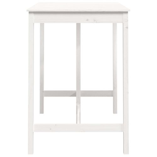 Table De Bar - Table Haute - Table à Manger Blanc 140x80x110 Cm Bois Massif De Pin