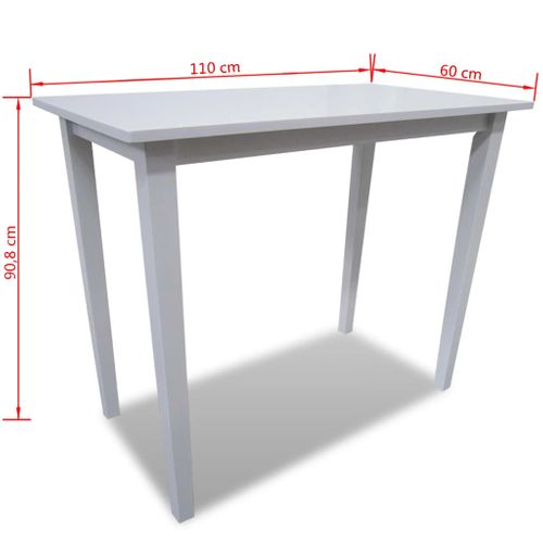 Table De Bar - Table Haute - Table à Manger En Bois Blanc