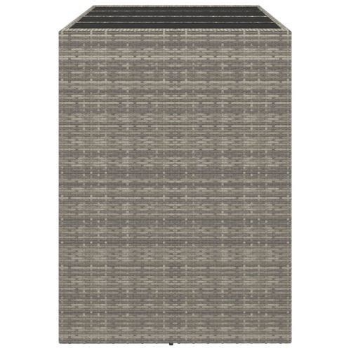 Table De Bar - Table Haute - Table à Manger Et Dessus En Verre Gris 145x80x110 Cm Poly Rotin