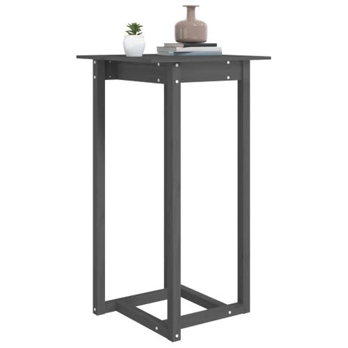 Table De Bar - Table Haute - Table à Manger Gris 60x60x110 Cm Bois Massif De Pin