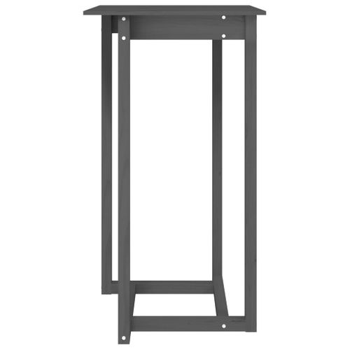 Table De Bar - Table Haute - Table à Manger Gris 60x60x110 Cm Bois Massif De Pin