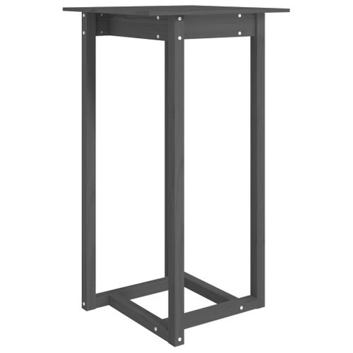 Table De Bar - Table Haute - Table à Manger Gris 60x60x110 Cm Bois Massif De Pin