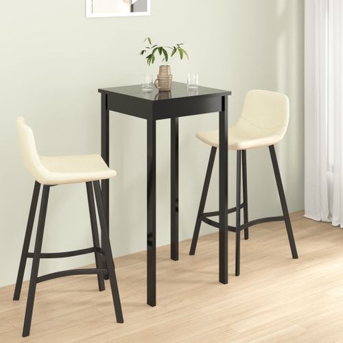 Table De Bar - Table Haute - Table à Manger Mdf Noir 55x55x107 Cm