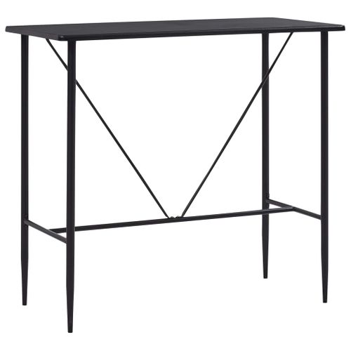 Table De Bar - Table Haute - Table à Manger Noir 120x60x110 Cm Mdf