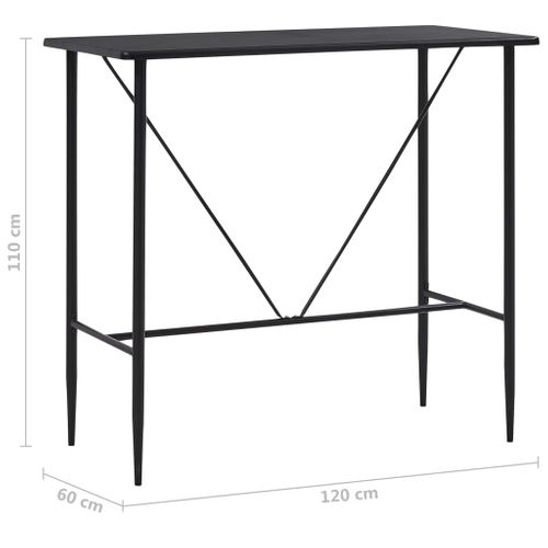 Table De Bar - Table Haute - Table à Manger Noir 120x60x110 Cm Mdf