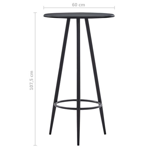 Table De Bar - Table Haute - Table à Manger Noir 60x107,5 Cm Mdf
