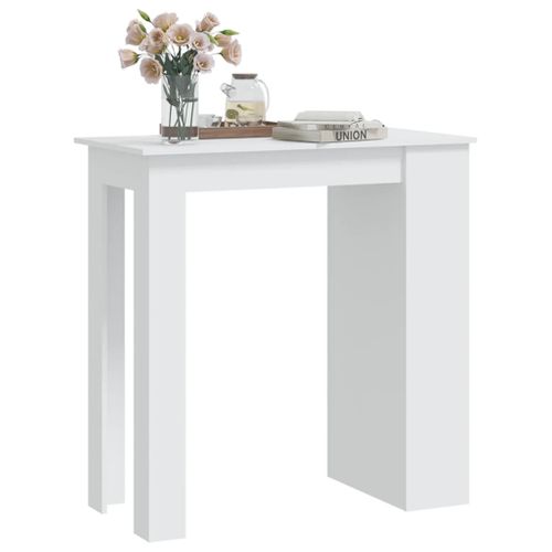 Table De Bar - Table Haute - Table à Manger Avec Rangement Blanc 102x50x103,5 Cm Bois D'ingénierie