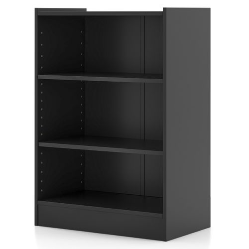 Bibliothèque 3 Niveaux - Étagère Moderne Autoportante Avec Étagères Réglables Noir