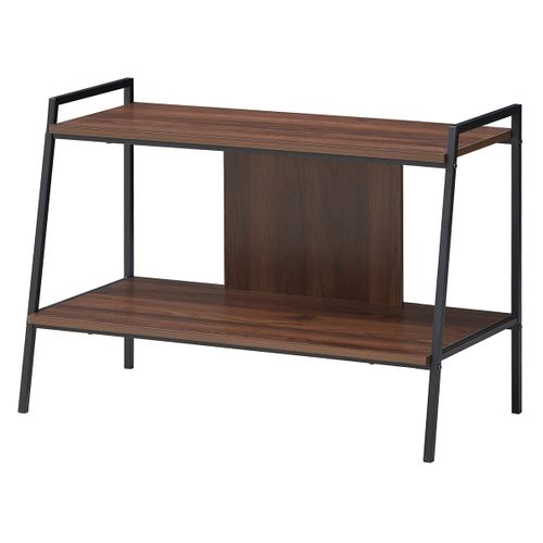 Meuble TV Banc TV 89x43x60 Cm à 2 Niveaux Pour Téléviseurs Bois Noyer