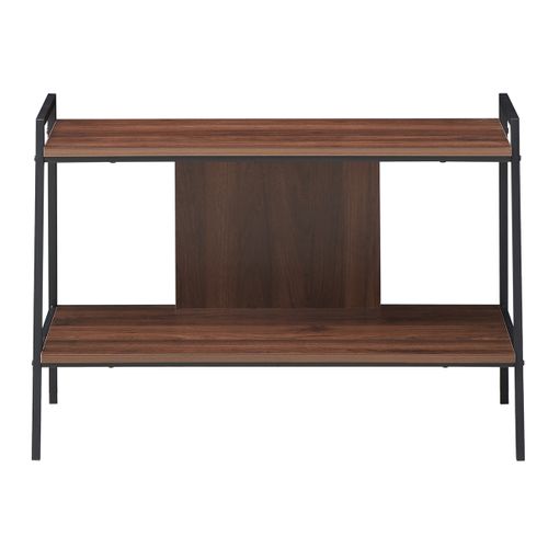 Meuble TV Banc TV 89x43x60 Cm à 2 Niveaux Pour Téléviseurs Bois Noyer