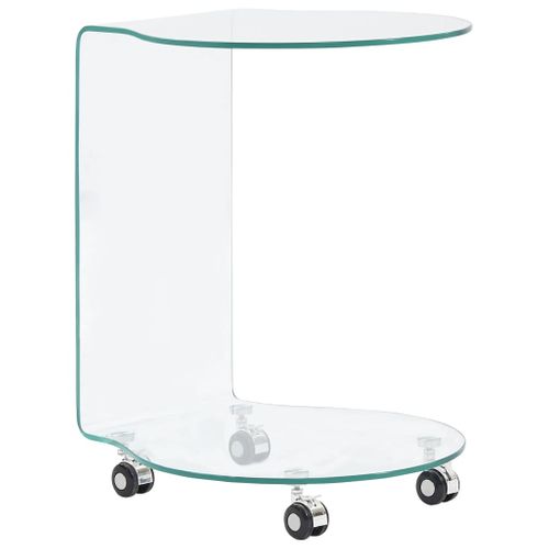 Table Basse - Table De Salon 45x40x58 Cm Verre Trempé