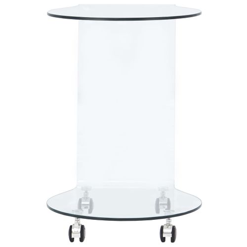 Table Basse - Table De Salon 45x40x58 Cm Verre Trempé
