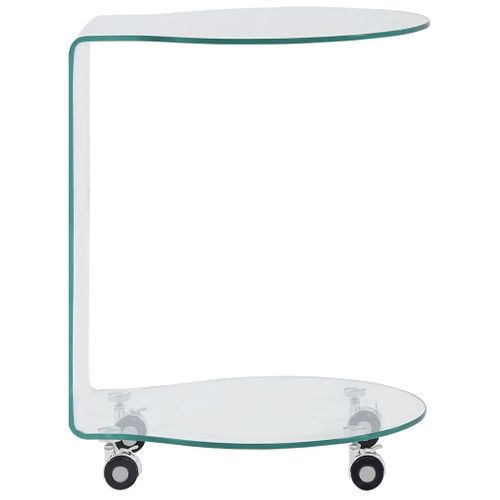 Table Basse - Table De Salon 45x40x58 Cm Verre Trempé