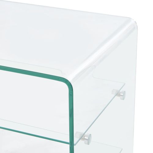 Table Basse - Table De Salon 50x40x56 Cm Verre Trempé