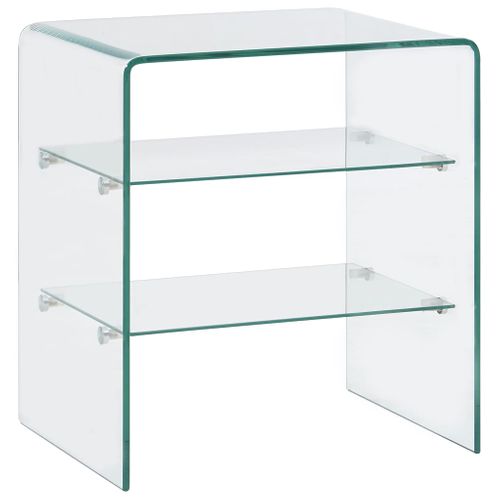 Table Basse - Table De Salon 50x40x56 Cm Verre Trempé