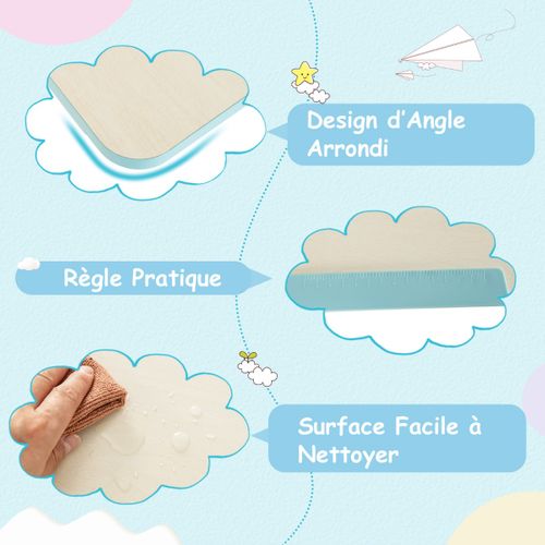 Bureau D'etude Enfants Table D'ecriture Réglable Hauteur Plateau Inclinable 80x51x88-110,5cm Bleu