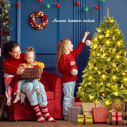 Sapin De Noël - Arbre De Noël Artificiel 180 Cm Pvc Avec Socle En Métal Décoration De Noël