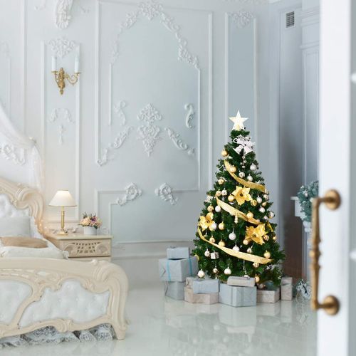 Sapin De Noël - Arbre De Noël Artificiel 210 Cm Pvc Avec Pied En Métal Vert