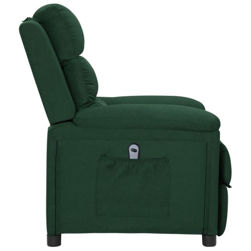Fauteuil Relax - Fauteuil Inclinable - Fauteuil De Relaxation Électrique Vert Foncé Tissu