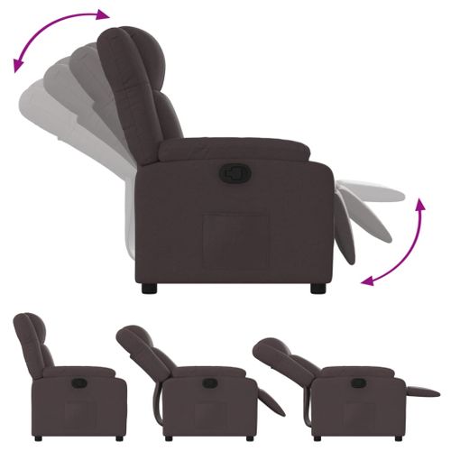 Fauteuil Relax - Fauteuil Inclinable - Fauteuil De Relaxation Marron Foncé Tissu
