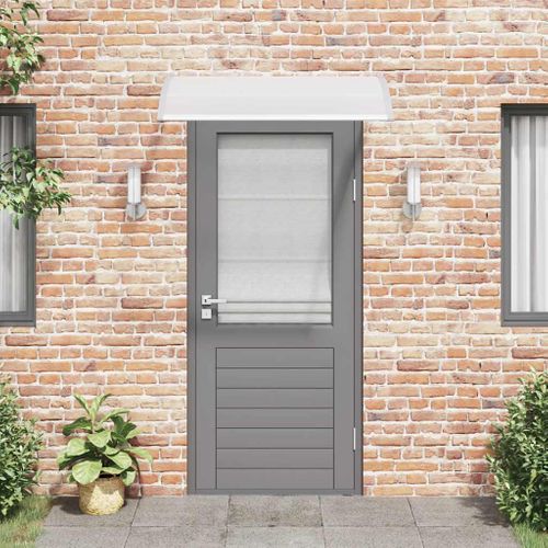 Store Banne - Auvent De Porte Gris Et Transparent 120x75 Cm PC At25