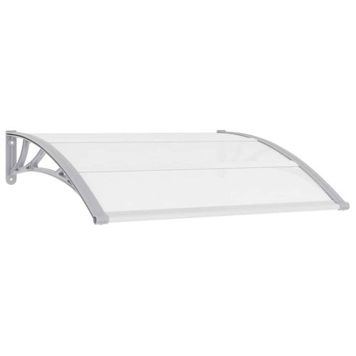 Store Banne - Auvent De Porte Gris Et Transparent 120x75 Cm PC At25