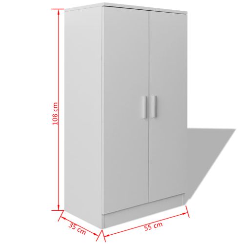 Meuble à Chaussures - Armoire à Chaussures 7 Étagères Blanc