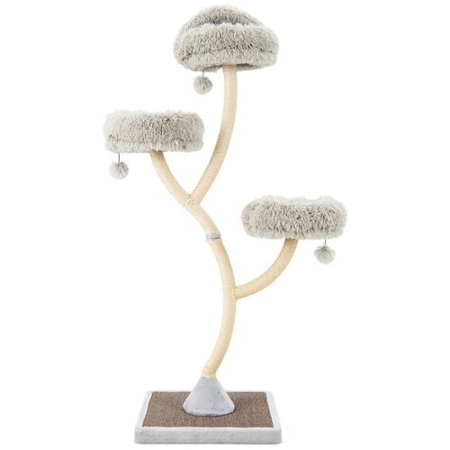 Arbre à Chat Tour à Chat Avec Perchoirs Griffoir 59x59x178 Cm Gris